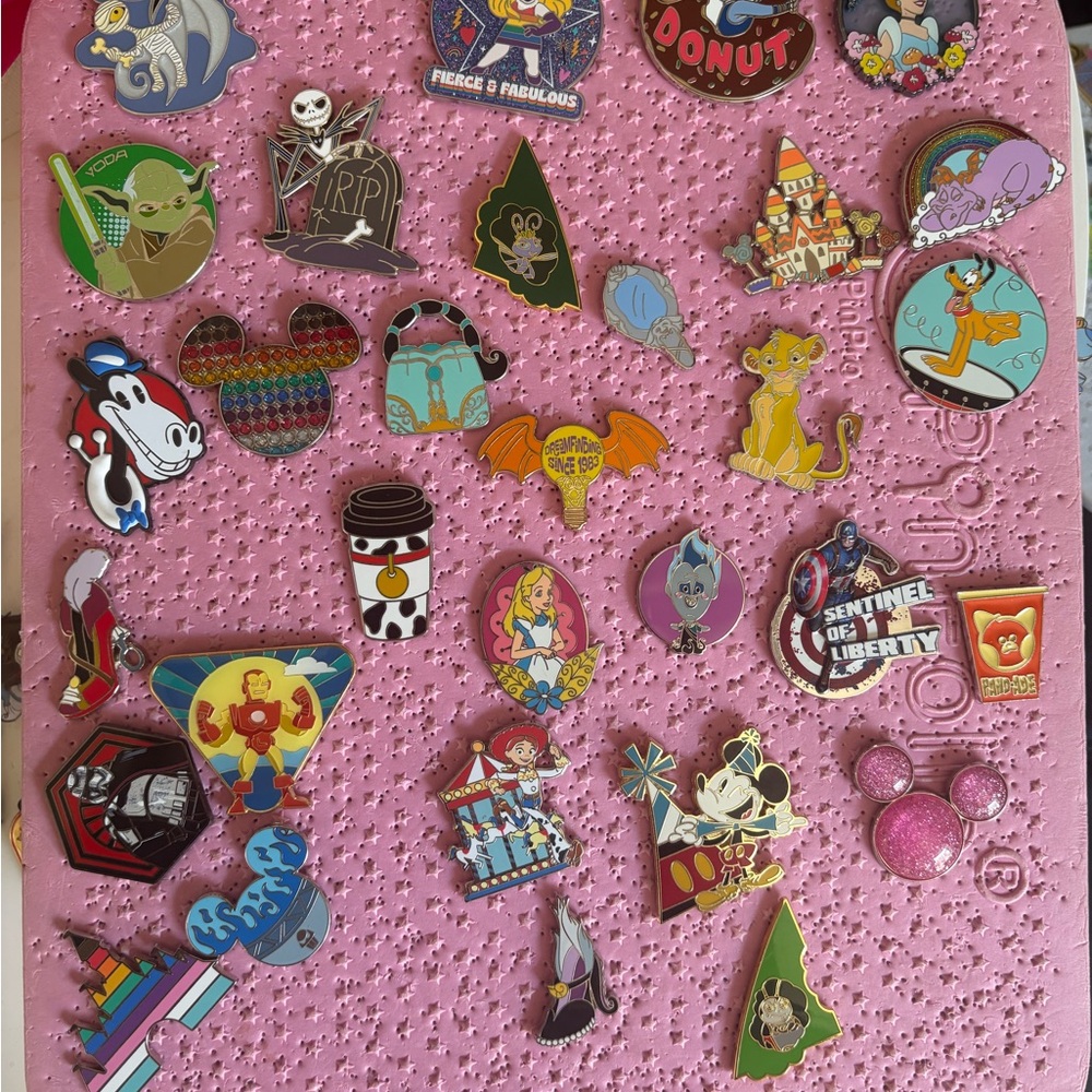 Colorful Disney Pin Collection